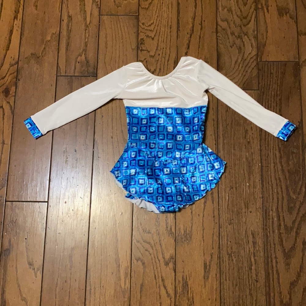 Blue white figure skating dress - Picture 2 of 6